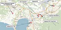 Схема размещения сухих портов в Артемовском ТЛУ